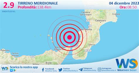 Scossa Di Terremoto Magnitudo 2 9 Nel Tirreno Meridionale MARE