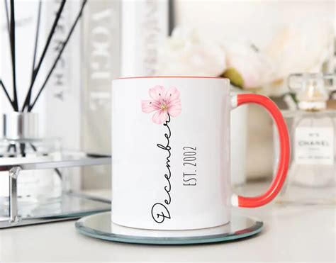 Mug Flower Birth Flower Mug Personalized Mom Mug Personalized Plant