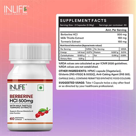 Buy Inlife Berberine Hcl 500 Mg Veg Capsules 60 S Online At Discounted Price Netmeds