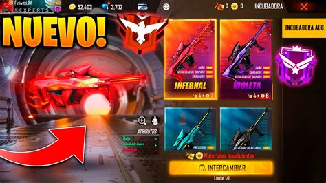 OFICIAL NUEVA INCUBADORA AUG DE FREE FIRE INCUBADORA 2022 SKINS