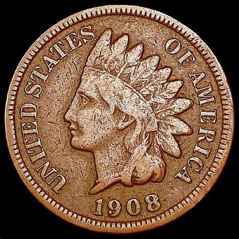 1908 S Indian Head Cent Nicely Circulated For Sale At Auction On 21st