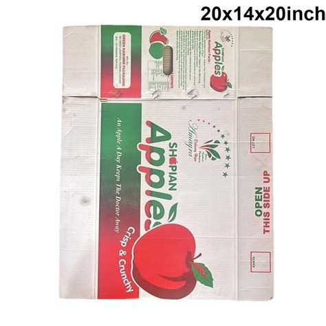 Single Wall 3 Ply Light Weight 20kg Corrugated Apple Packaging Box At