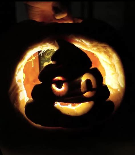 Poop Emoji Pumpkin Stencil