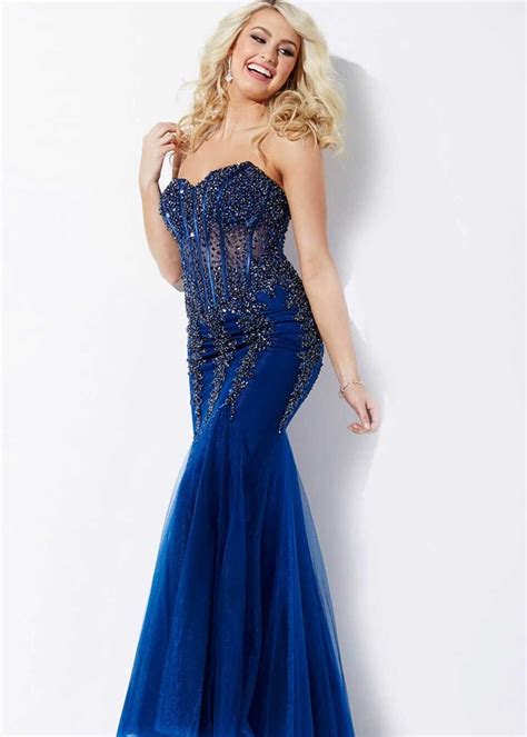 Make A Splash In Jovani 5908 This Lively Beaded Mermaid Gown Has A