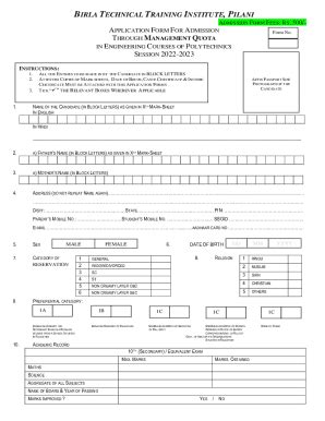 Fillable Online BITSAT Application Form 2023 Check How To Fill