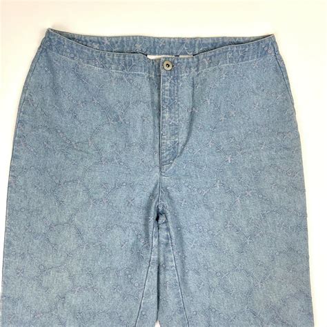 Liz Claiborne Floral Embroidered Capri Mom Jeans 12 Gem