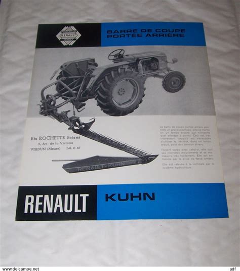 Tractors Feuillet Pub Publicitaire Materiel Renault Barre De Coupe