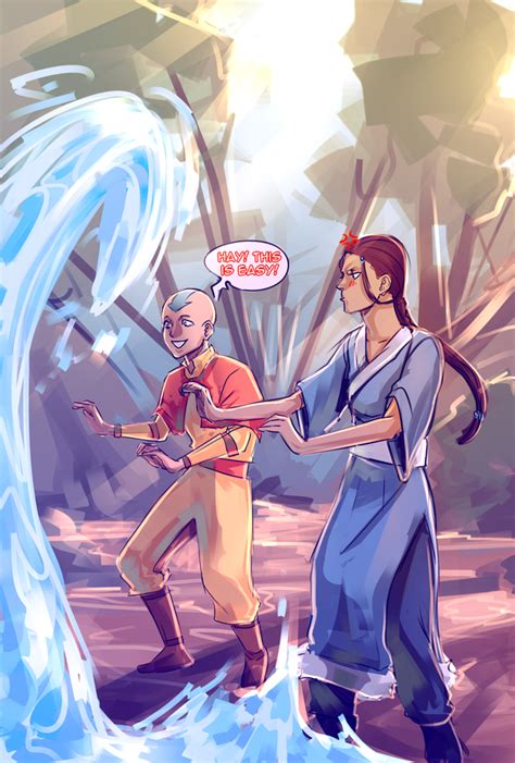 Avatar The Last Airbender Avatar Aang X Katara Water Bending Is By Moni158 On Deviantart