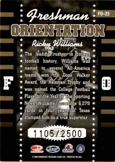 Leaf Rookies Stars Freshman Orientation Fo Ricky Williams