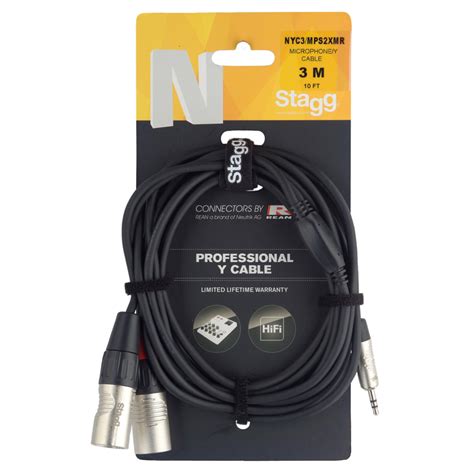 Stagg Mini Jack Split Xlrm Metre Pro Audio Cable Nyc Mps Xmr