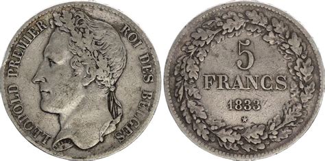 Coin Belgium Francs Leopold I