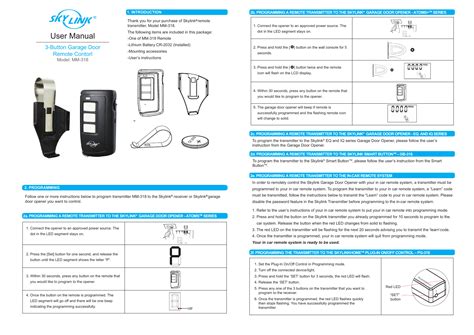 Skylink Garage Door Opener Keypad Manual Dandk Organizer