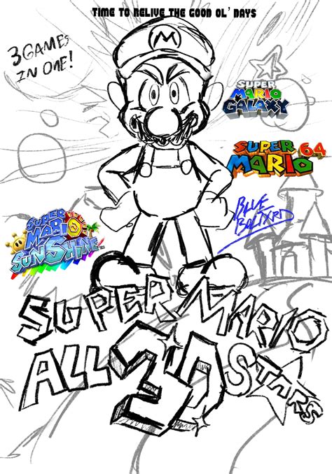 SKETCH: Mario 3D All Stars Fan made box art by BlueBoltXRD on Newgrounds