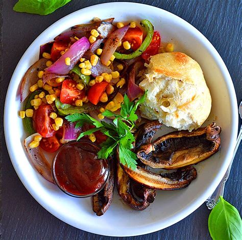 Grilled Portobello Steak With Tomato Corn Relish TheVegLife