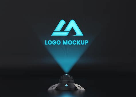 Premium PSD Hologram Logo Mockup