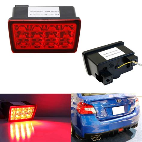 IJDMTOY Red Lens F1 Style LED Rear Fog Light Kit Fit 2011 Up Subaru WRX