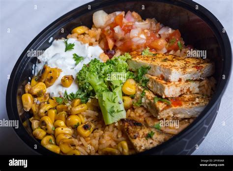 Mexican burrito Bowl Stock Photo - Alamy