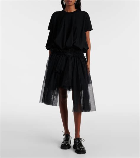 Gonna Midi In Mesh In Nero Noir Kei Ninomiya Mytheresa