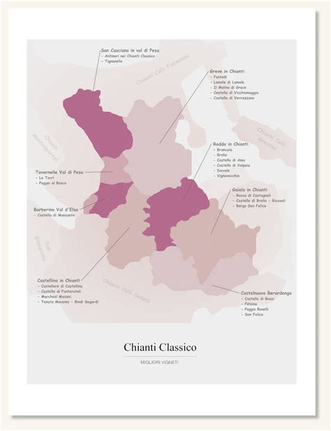 Wine map Chianti Classico – Italy - Bonavin