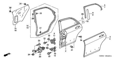 Honda Accord Skin L Rr Door Body Panels Rear 67651 SDA A10ZZ