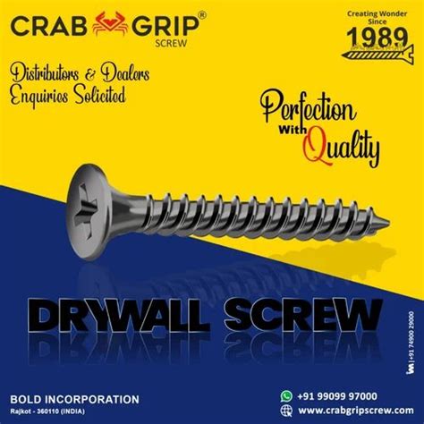 Black Mild Steel CRAB GRIP Gypsum Board Screw At 150 Pack In Rajkot