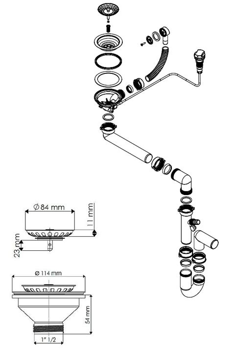 Komplet odpływowy Kernau KS SS 1B Matt Black w Max Kuchnie