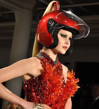 Helmet Ponytail Blonde Leather Corset American Music Awards