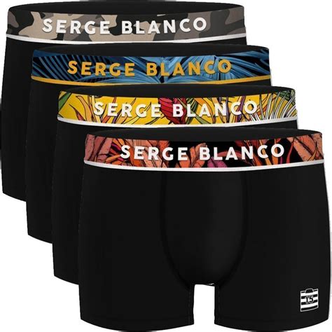 Serge Blanco Pack Boxers Coton Homme Claass Noir Multicolore