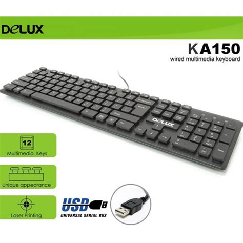 Slim Usb Wired Multimedia Keyboard Delux Ka Lankagadgetshome