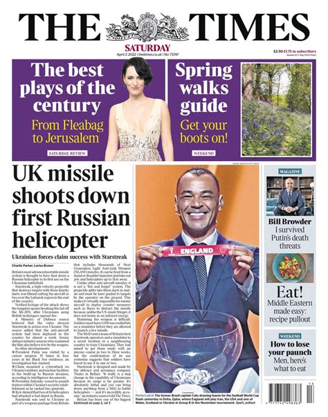 Times Front Page 2nd Of April 2022 Tomorrows Papers Today