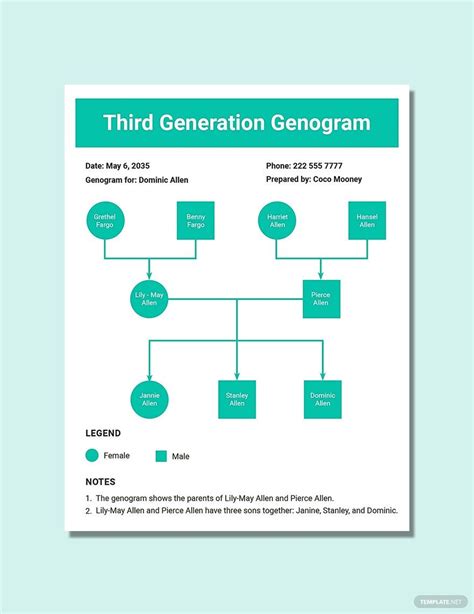 Basic Generation Genogram Template Indesign Word Template Net