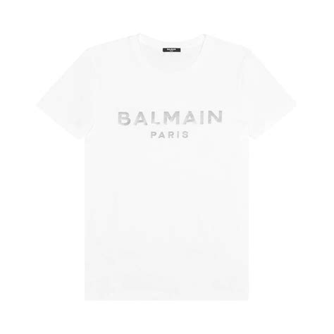 Buy Balmain Foil T Shirt Blancargent Xh1ef000bb29 Gac Blan Goat