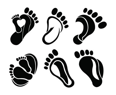 Left And Right Foot Soles Contour Illustration For Biomechanics