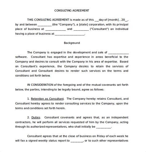 Consulting Service Agreement Template