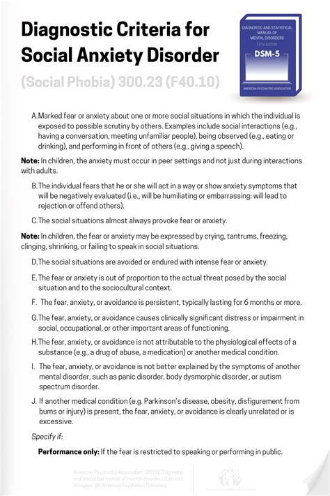 Dsm 5 Criteria For Social Anxiety Disorder