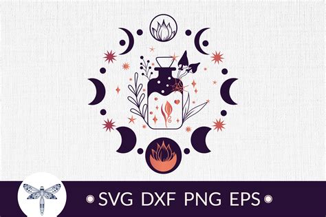 Halloween Magic Mystical Potion Bottle Svg Moon Phases Svg By Zenart