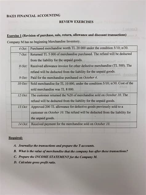 Accounting Transactions Exercises With Answers