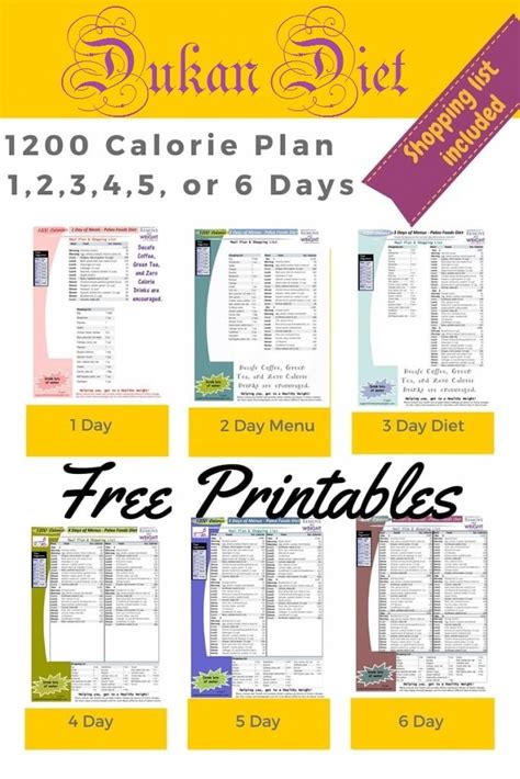 3 Day Diet Menu Plan Printable