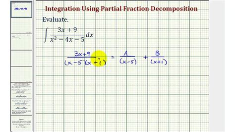 Ex 1 Integration Using Partial Fraction Decomposition Youtube