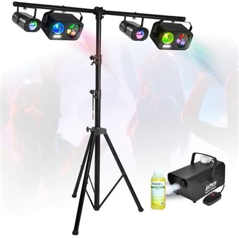 Pack Pied Portique Lumière PARTY LIGHT SOUND 4 Jeux Lumières Gobos