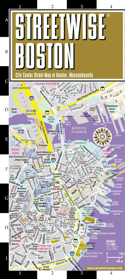 Snapklik.com : Streetwise Boston Map - Laminated City Center Street Map ...