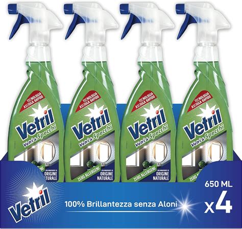 Vetril Natural Detergente Spray Vetri E Superfici Senza Allergeni