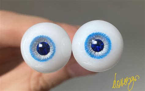 Bjd Doll Handmade Resin Eyes Mm Blue Gray Realistic Doll Etsy