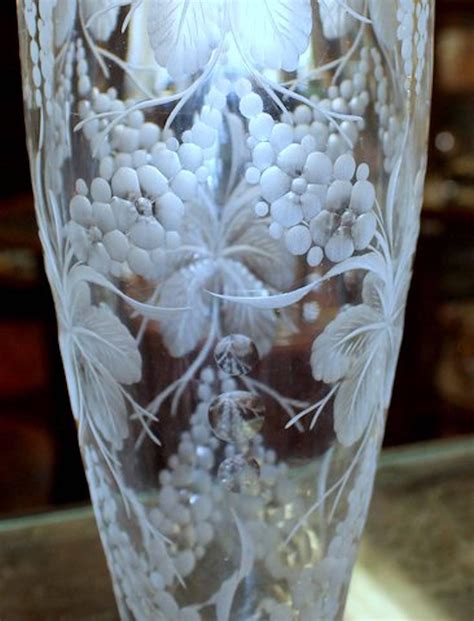 Early 20th Century Signed Libbey Hand Engraved Intaglio Cut Glass