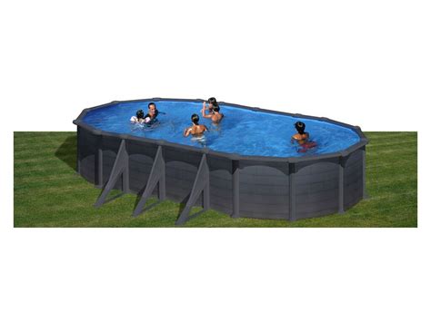 Piscina Ovalada Grafito Granada 500x300x132 Cm Gre Kitprov508gf