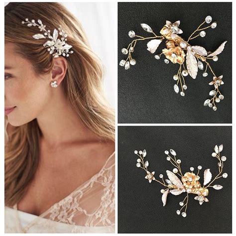 Kaufe Kristall Strass Hochzeit Haarschmuck Braut Haar Kamm Blumen