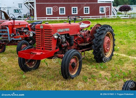 Vintage Red Mccormick International Farmall D On Display In A Field