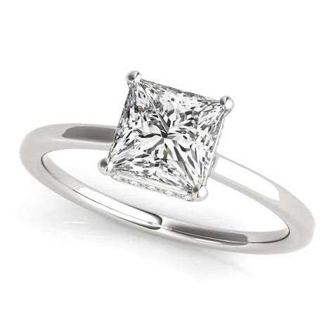 Diamond Princess Cut Hidden Halo Ring