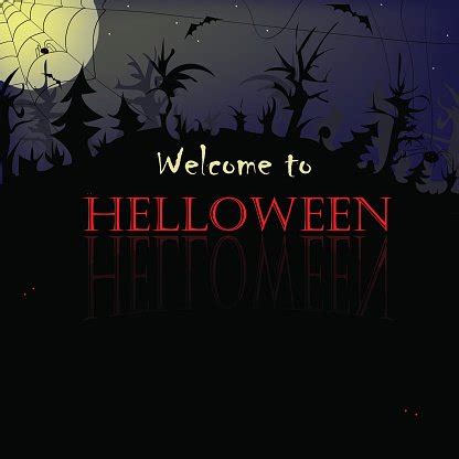 Halloween Background , Foggy Night Scary Forest Stock Vector | Royalty ...