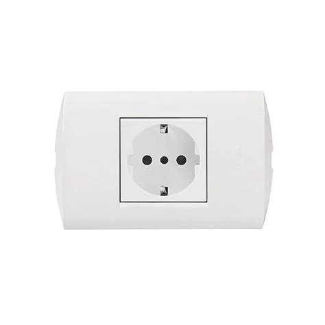 Tomacorriente Simple Schuko 2x16A T 250V Blanco Modus Style Venta De